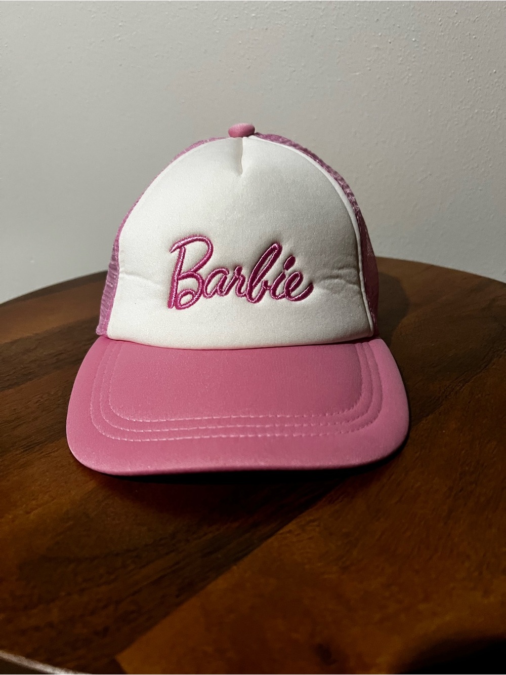 Barbie White and Pink Mesh Logo Cap